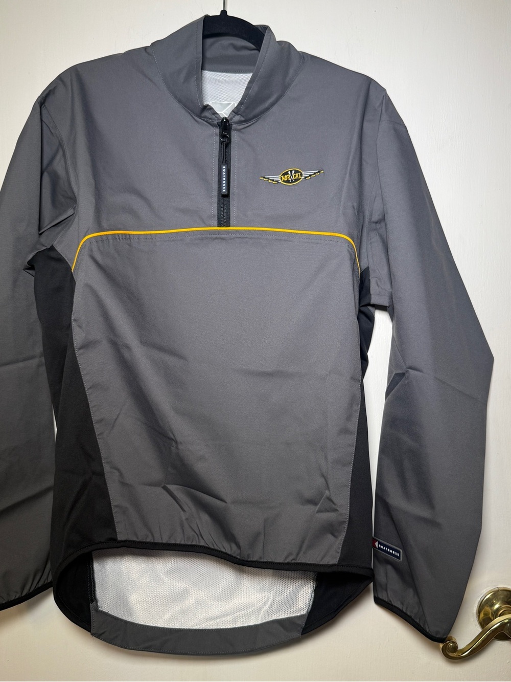 Boathouse Sports Men's Gray Windbreaker Pullover with Yellow Trim NorCal Small